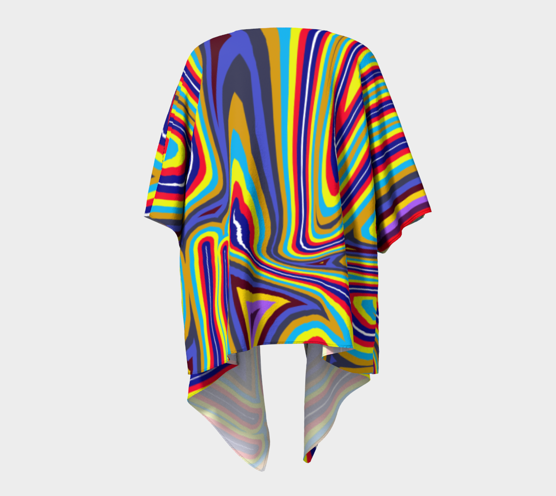 Curly Swirls Draped Kimono