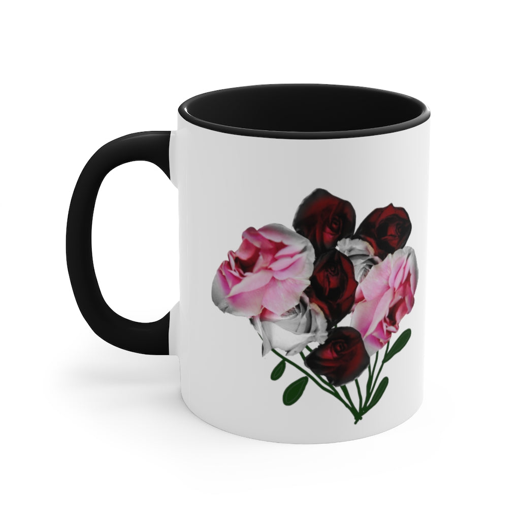 Pink and Red Roses Accent Mug
