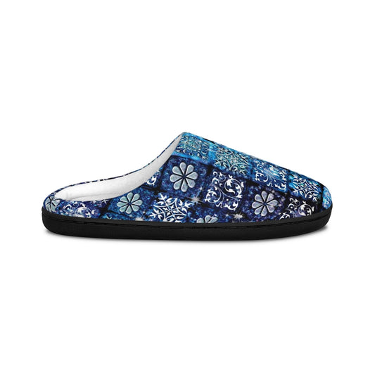 Blue Ice Crystals Motif Indoor Slippers