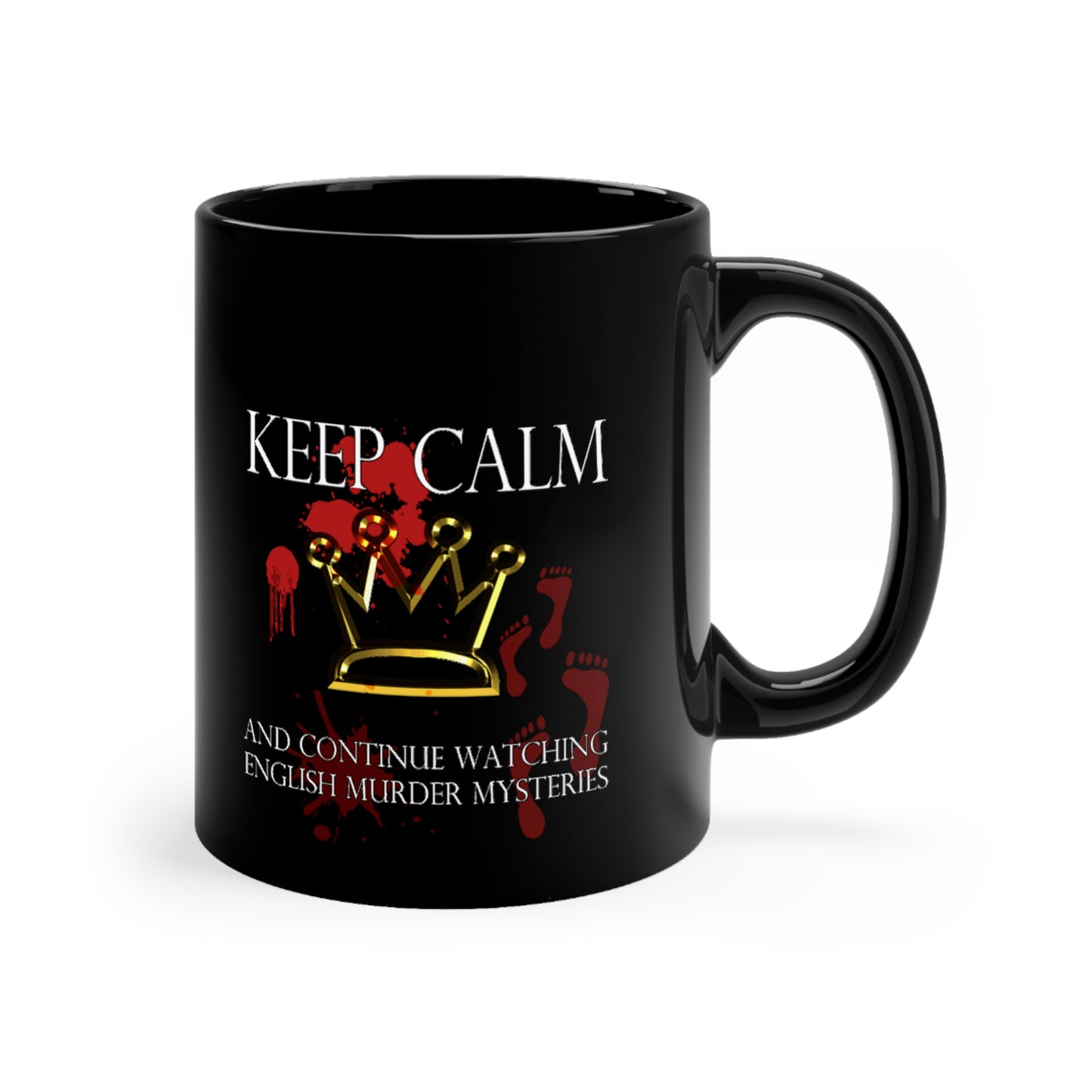 Keep Calm English Mystery Black mug 11oz