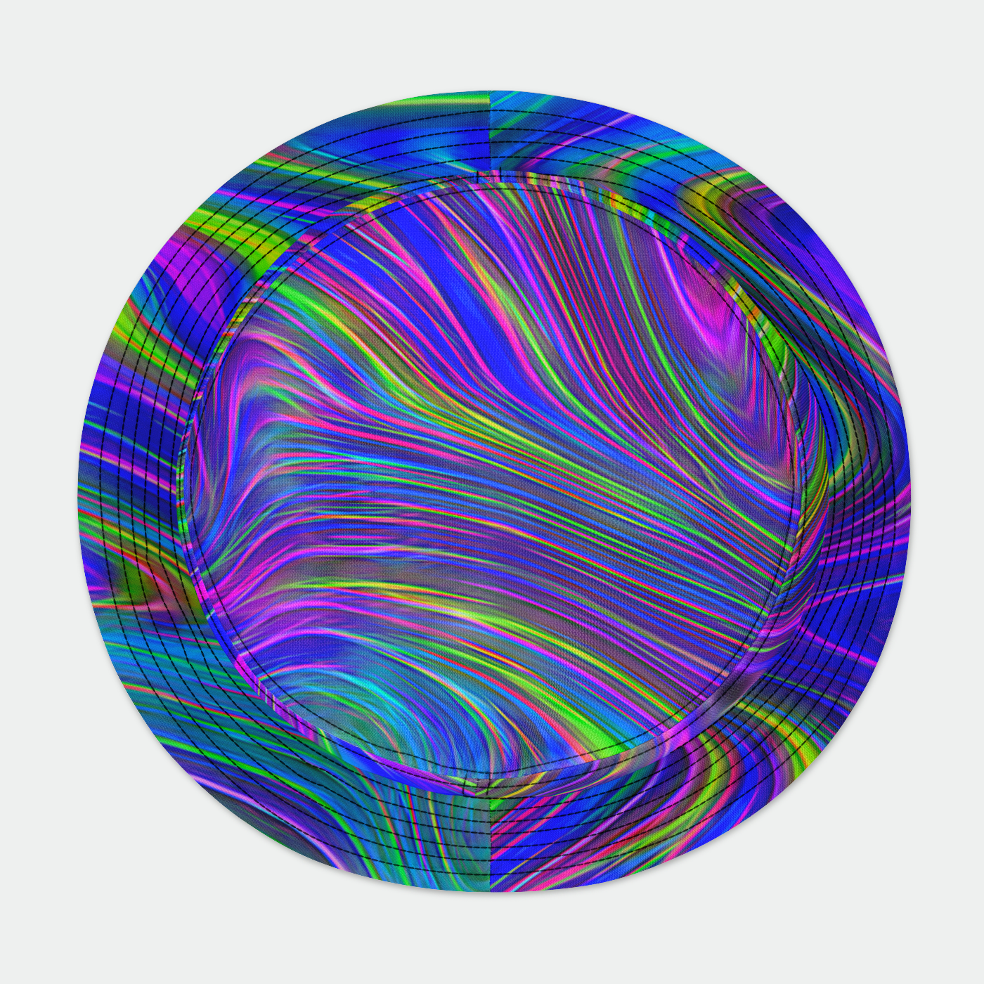 Abstract With Blue Bucket Hat