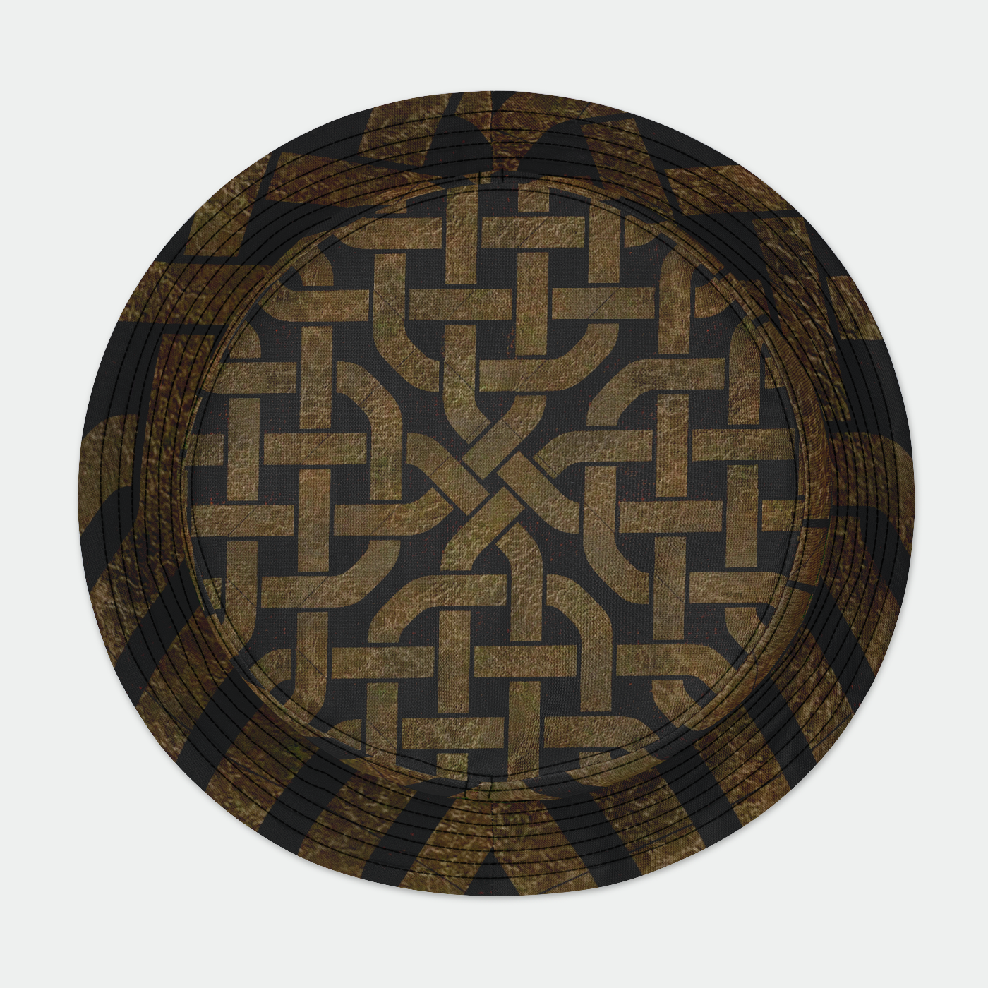 Light Faux Leather Celtic Knot Bucket Hat