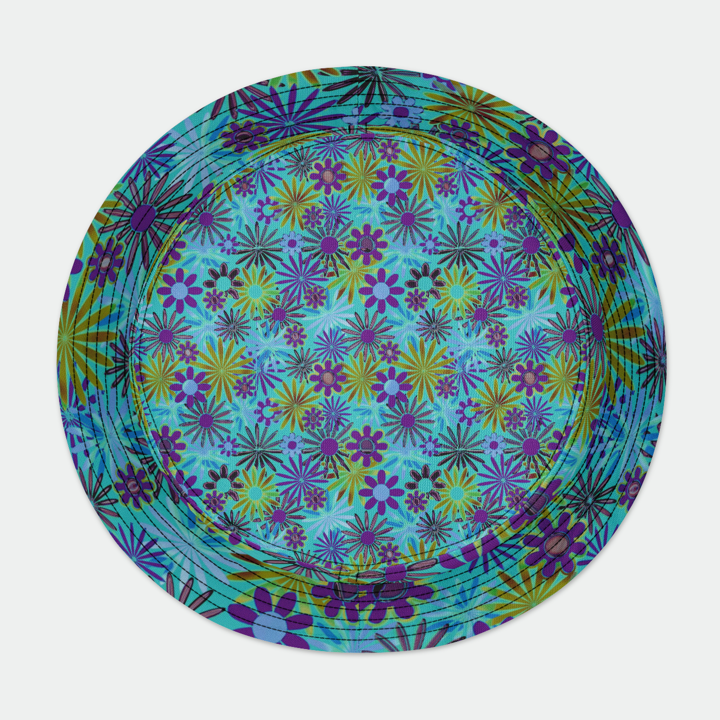 Purple and Green Daisies Bucket Hat