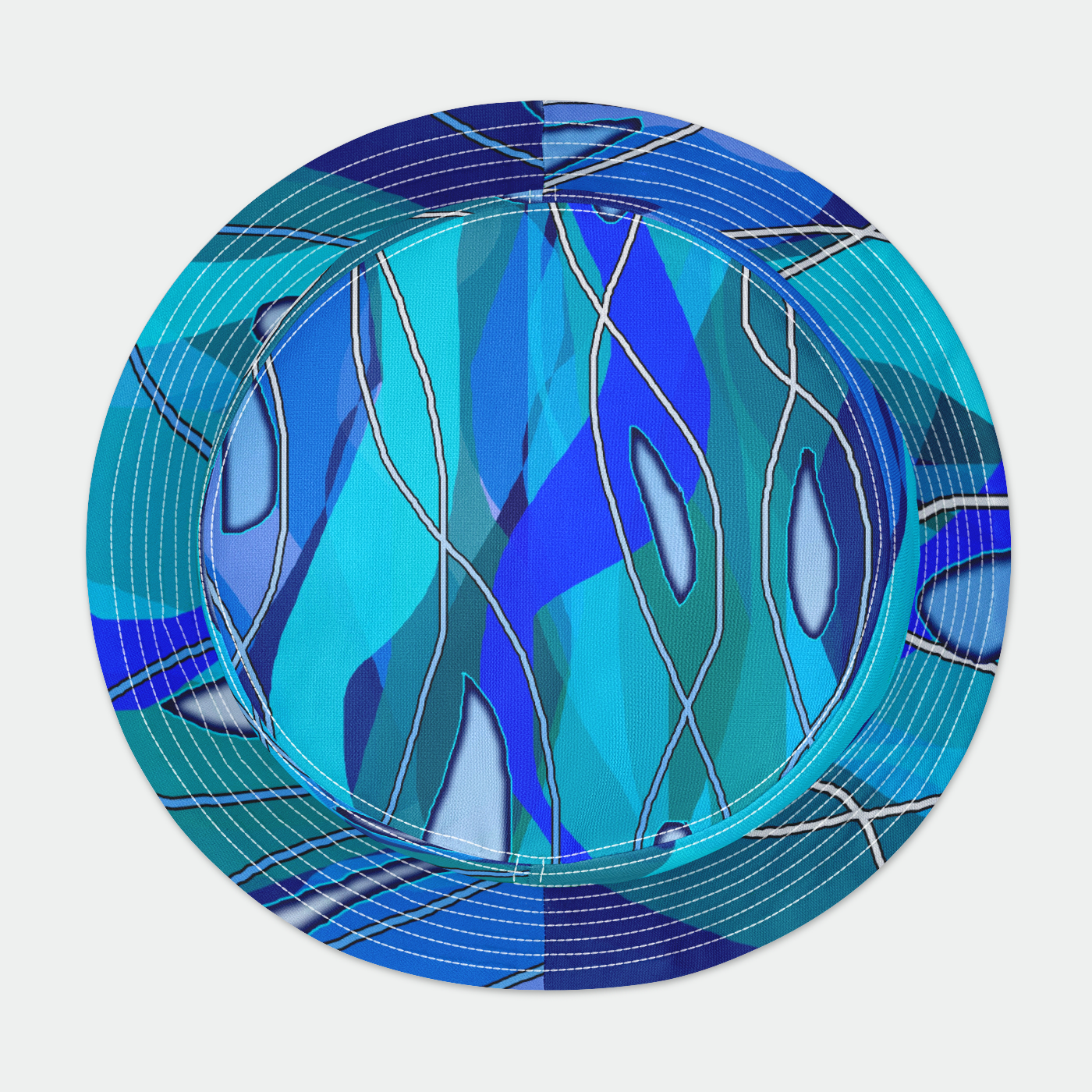 Wavy Blue Bucket Hat