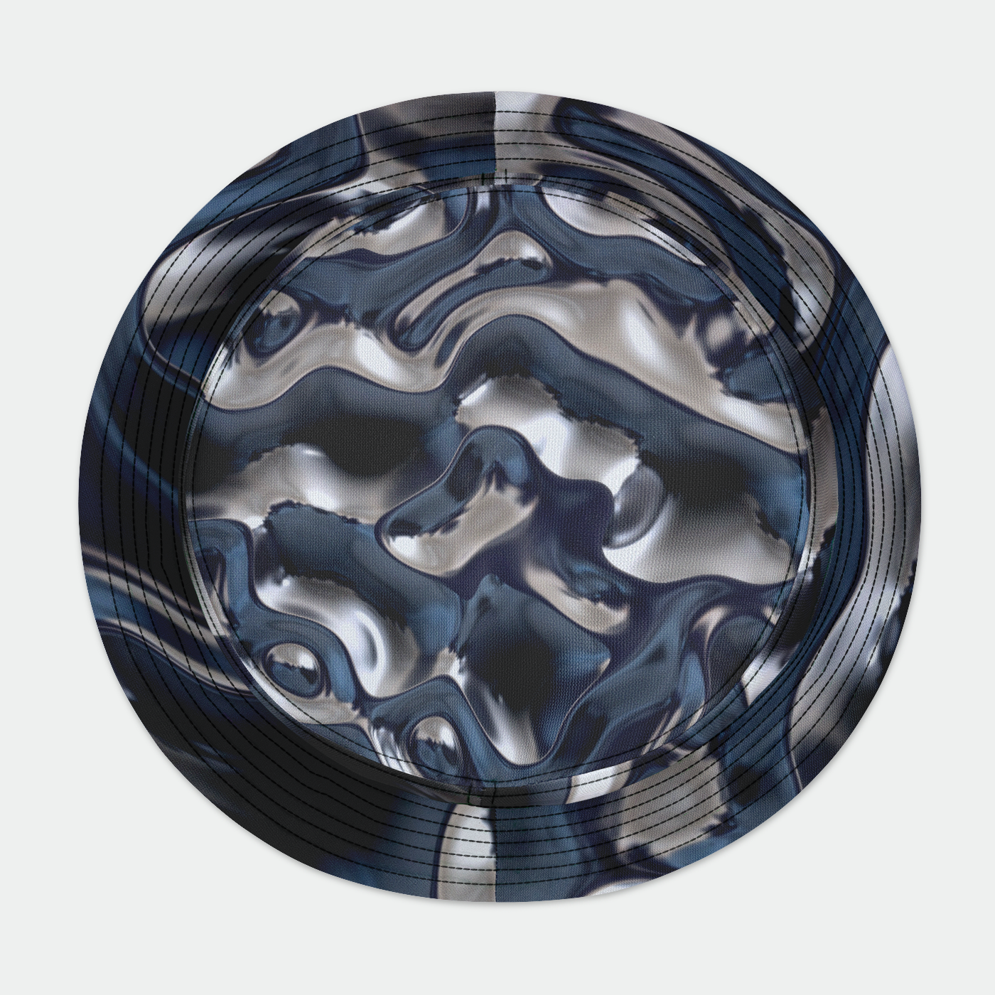 Silver Liquid Metal Bucket Hat