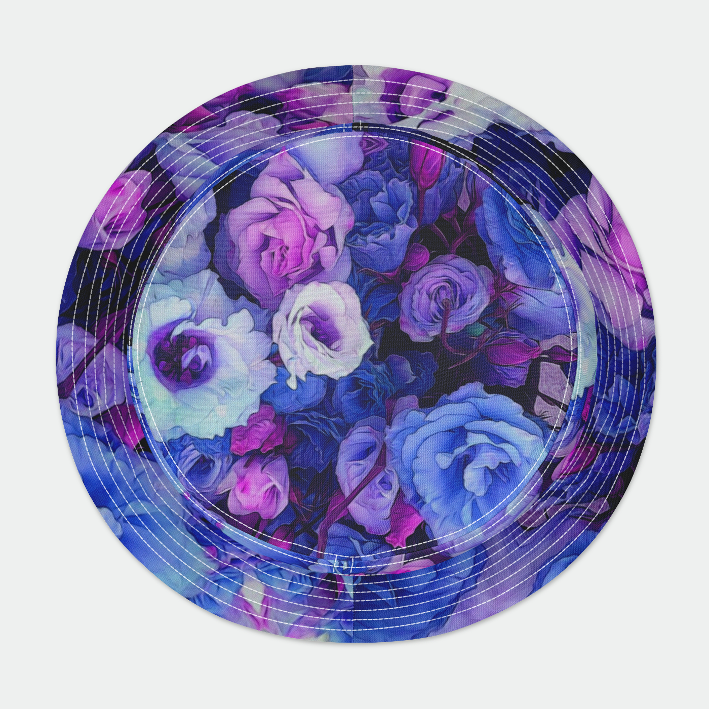 Periwinkle Flower Kaleidoscope Bucket Hat