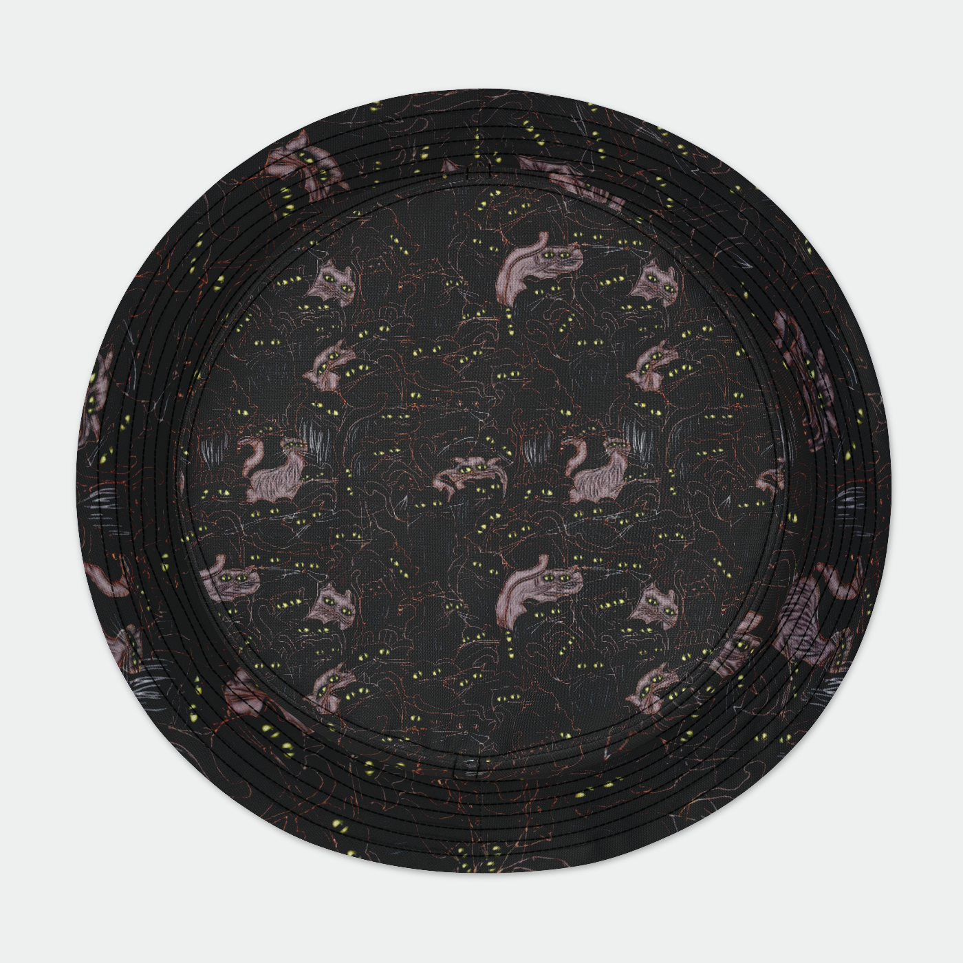 Black Cats Pattern Bucket Hat