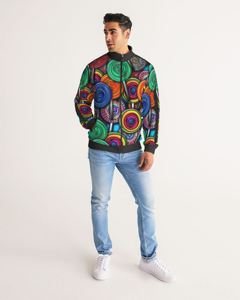 Colorful Lollipops Men's Stripe-Sleeve Track Jacket