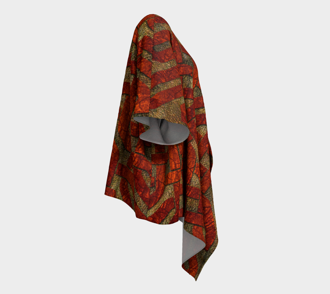 Red Leather Look Celtic Knot Draped Kimono