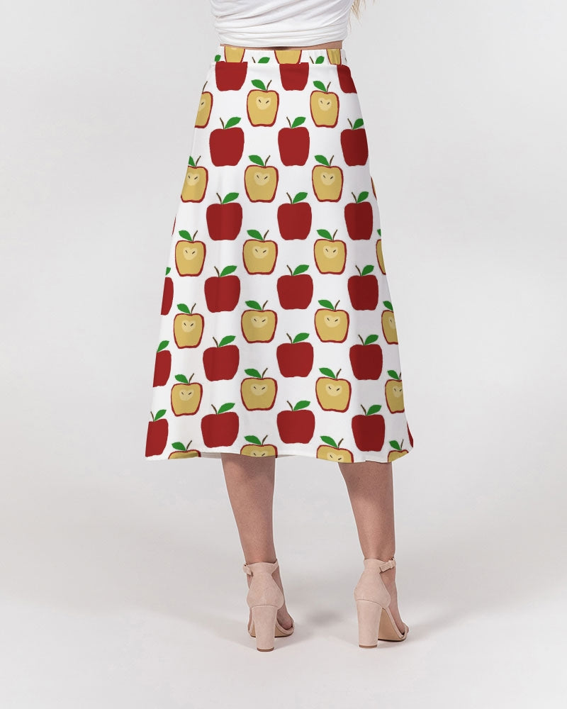 Apple Polkadots Women's A-Line Midi Skirt