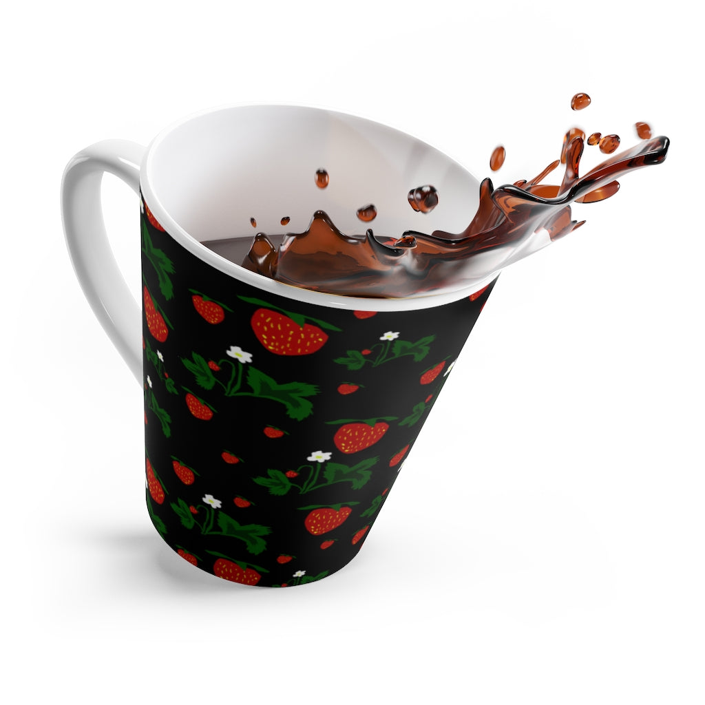 Wild Strawberries Pattern Latte mug