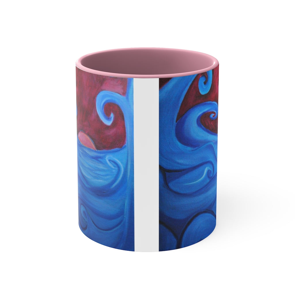 Blown Ocean Waves Accent Coffee Mug, 11oz