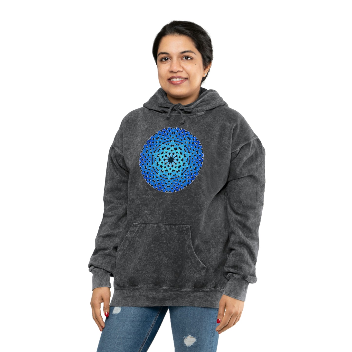 Blue Celtic Star Unisex Mineral Wash Hoodie