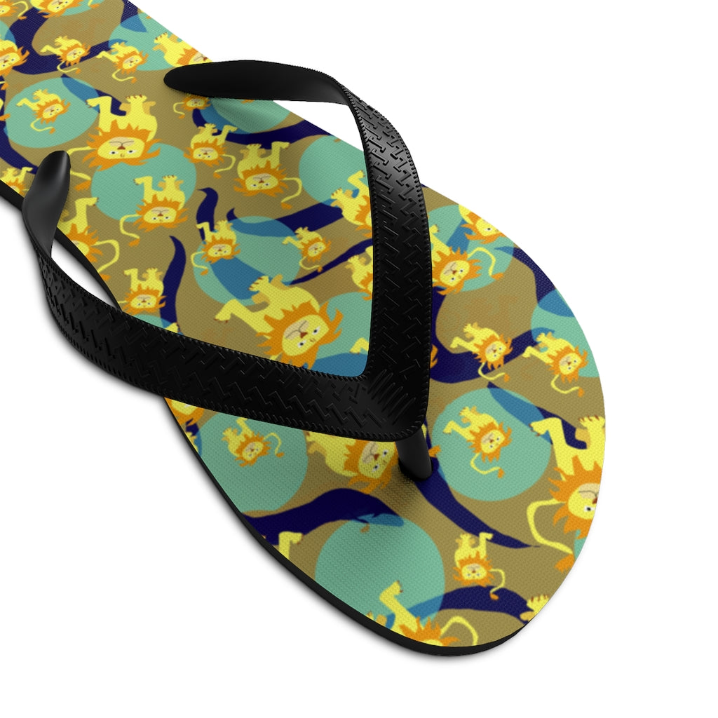 Lion Pattern Unisex Flip-Flops