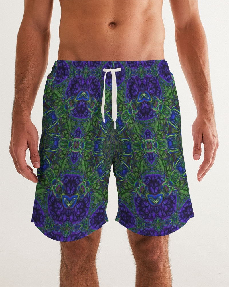 blue Green Ribbon Kaleidoscope Men's Swim Trunk