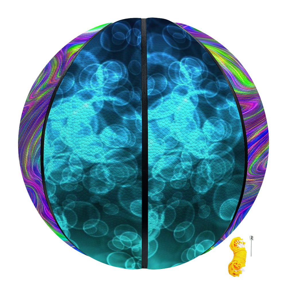 Abstract With Blue Ocean Bokeh Customized Basketball for All Ages and Levels Custom Full Pads Personalized Basketball