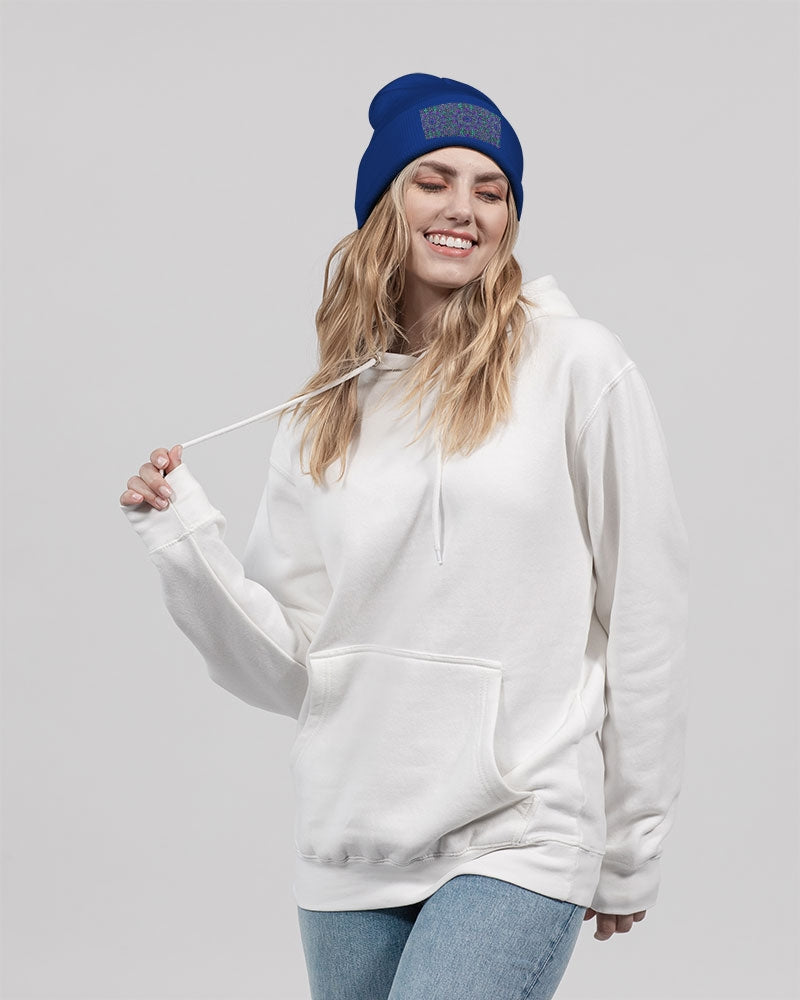 Blue Green Purple Kaleidoscope Solid Knit Beanie | Sportsman