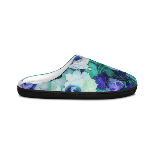 Aqua Flower Kaleidoscope Indoor Slippers