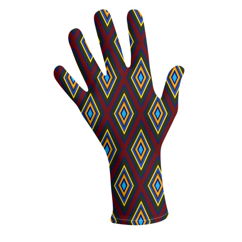 Red Green Diamonds Gloves
