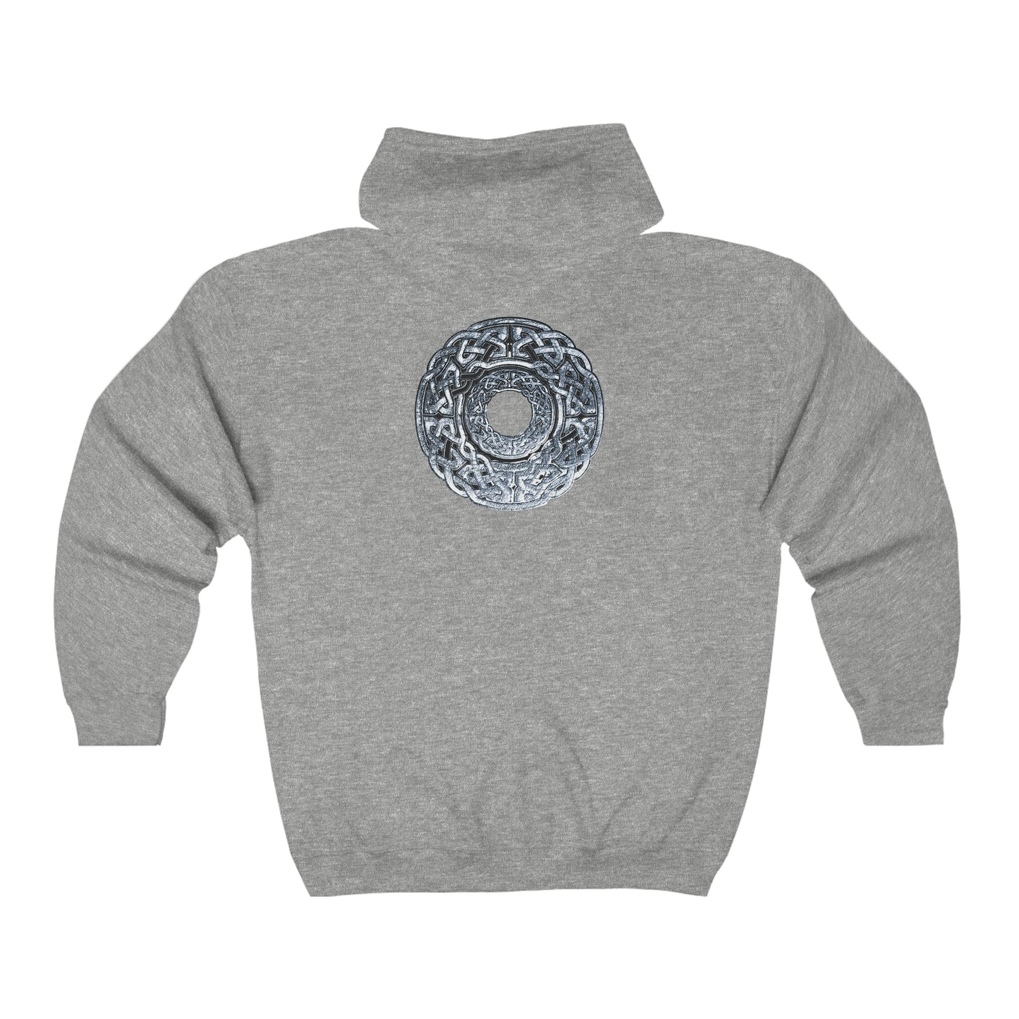 Silver Celtic Knot Circle Unisex Heavy Blend™ Full Zip Hooded Sweatshirt