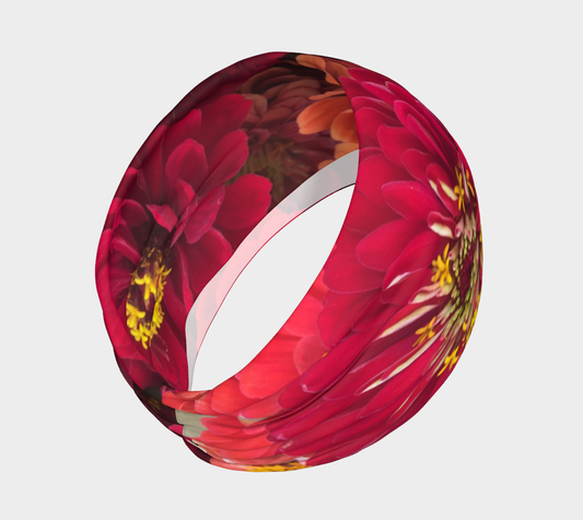 Peach and Pink Zinnias Headband