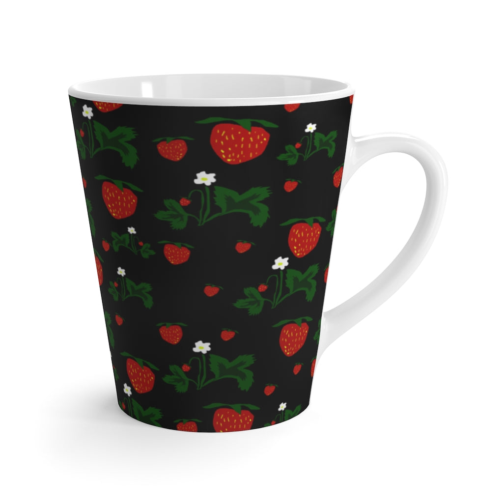 Wild Strawberries Pattern Latte mug