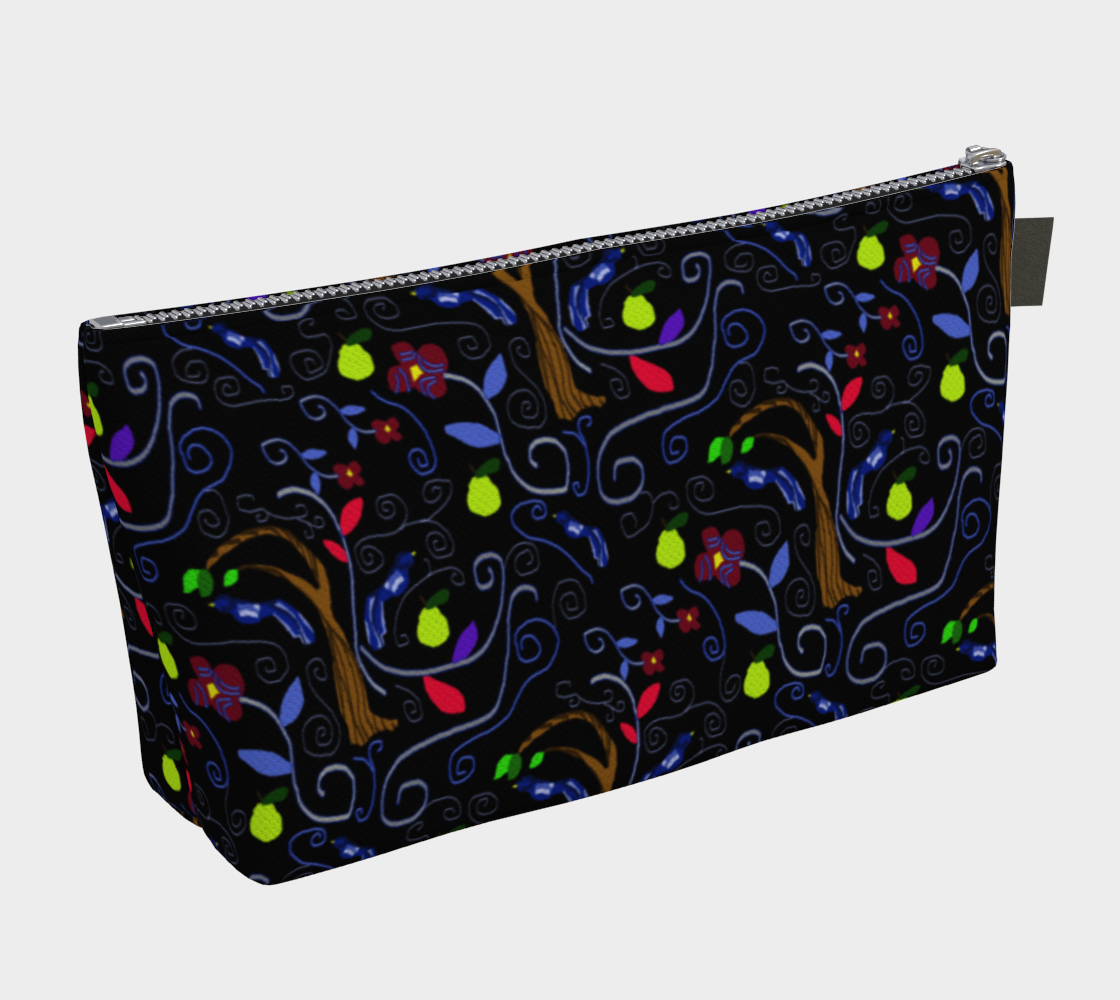 Birds and Scrolls Makeup Bag