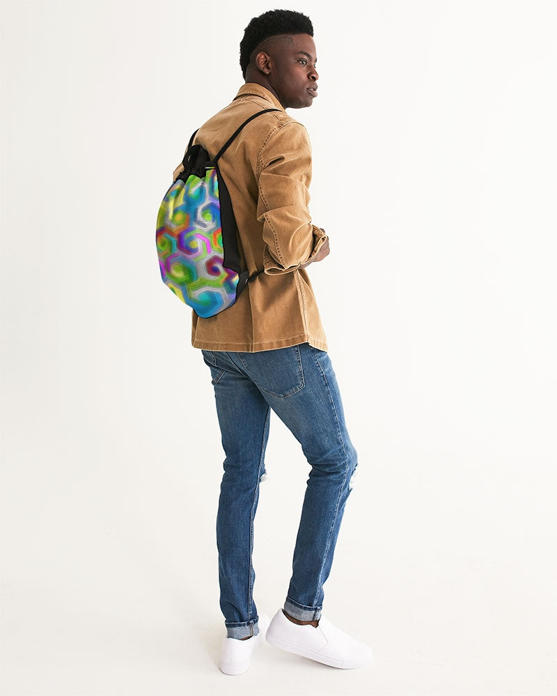 Colorful Hexagons Canvas Drawstring Bag