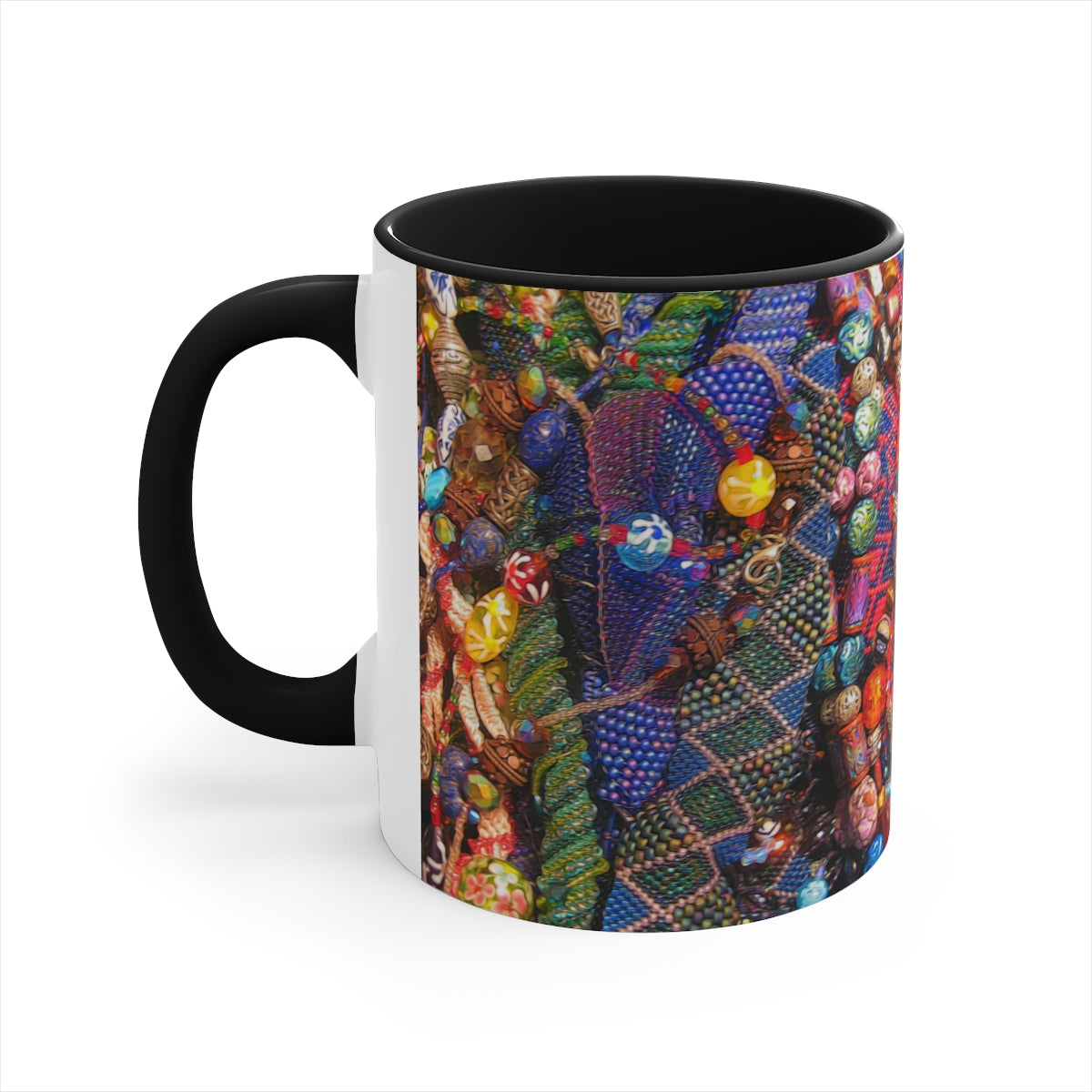 Beaded Jewelry Still Life Accent Coffee Mug, 11oz