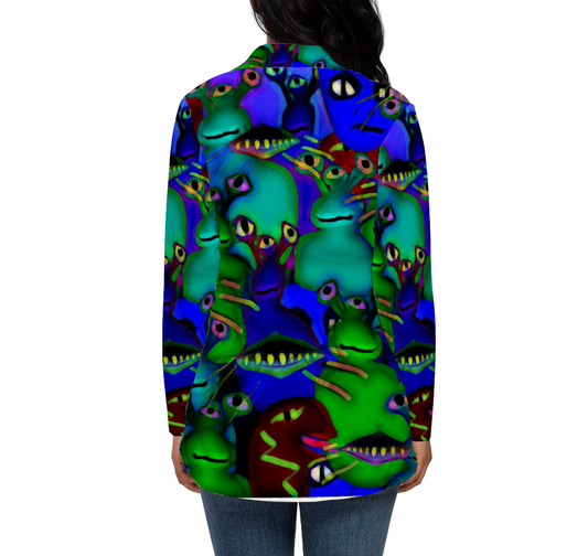 Aliens Collage All Over Print Women's Long Sleeves Shirt