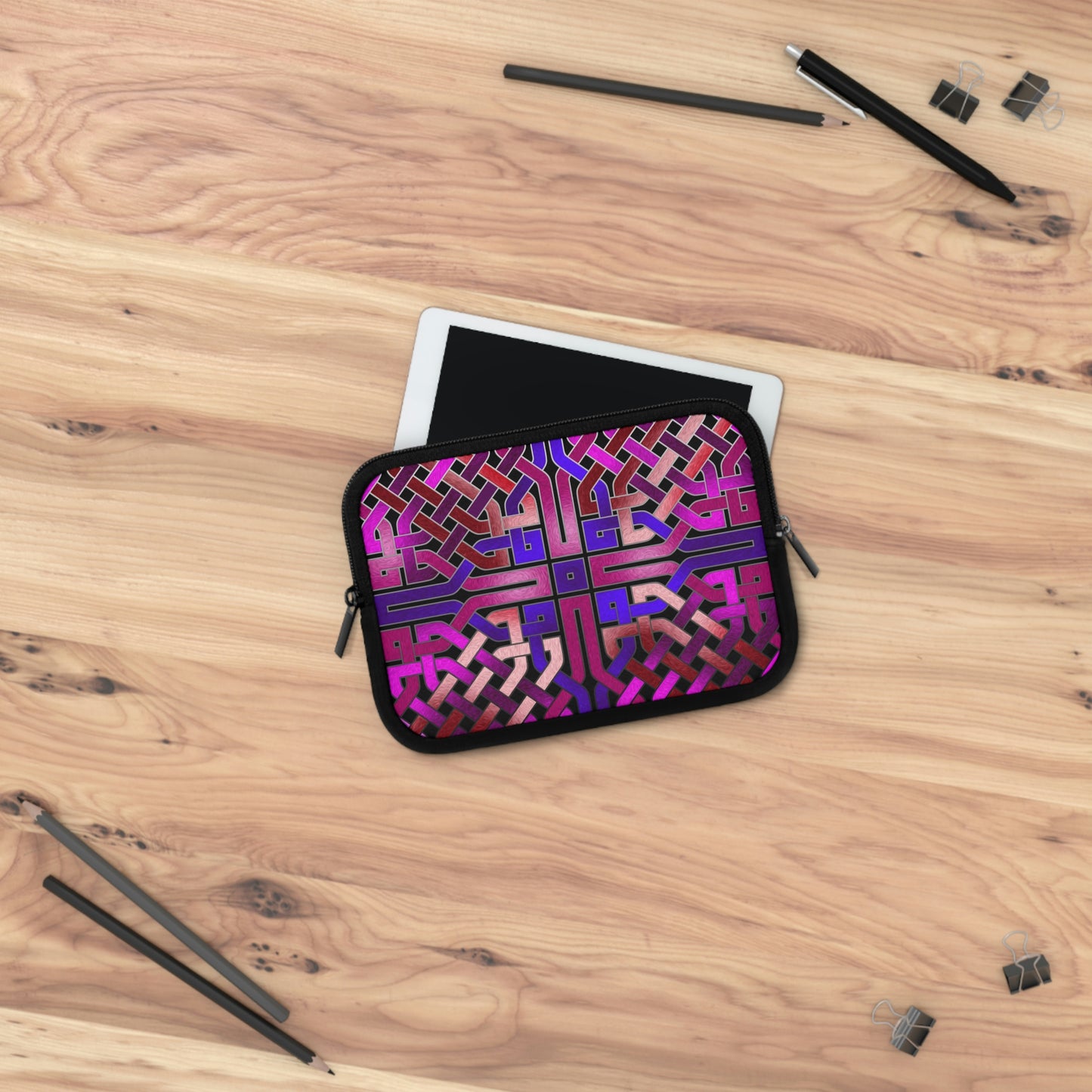 Pink Celtic Knot Square Laptop Sleeve