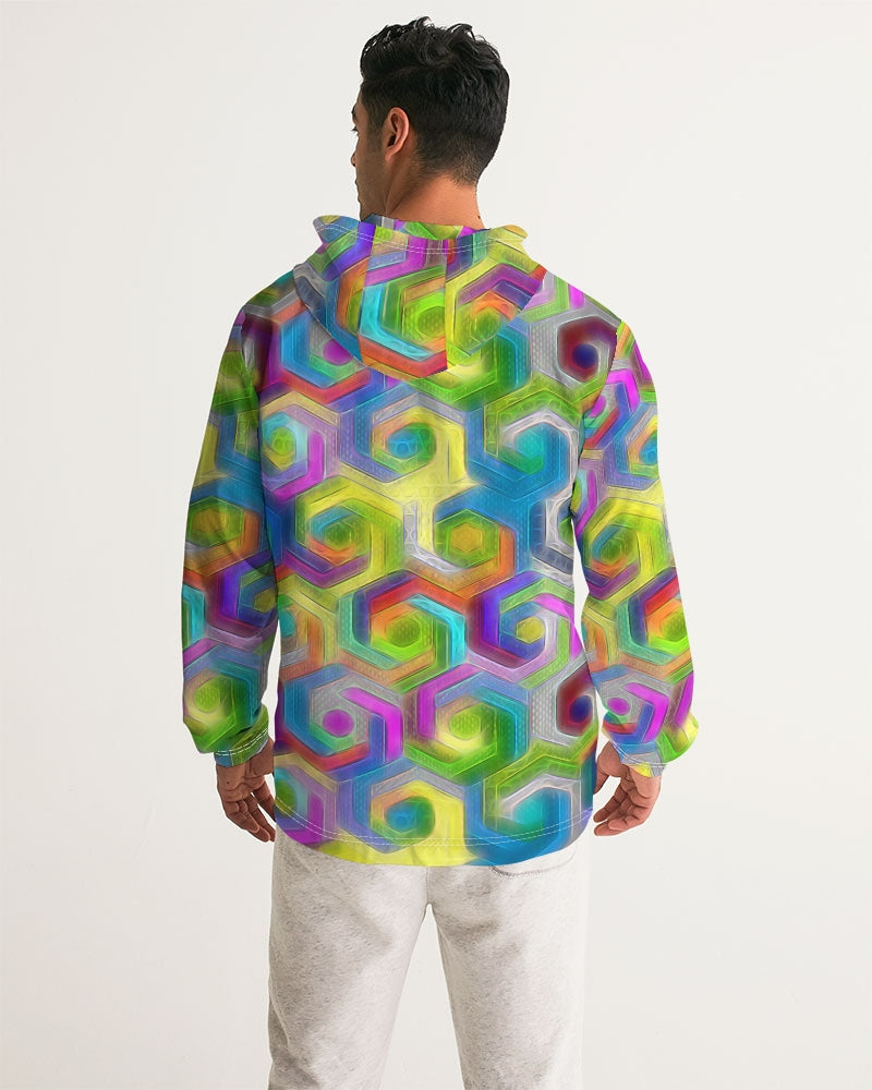 Colorful Hexagons Men's Windbreaker