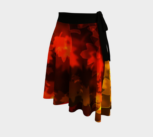 Fall Leaves Bokeh Light Wrap Skirt