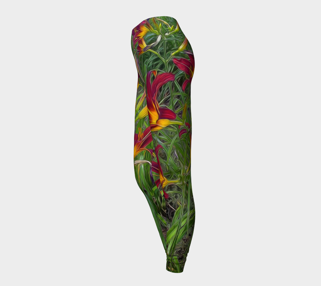 Red Tigerlily Garden Leggings