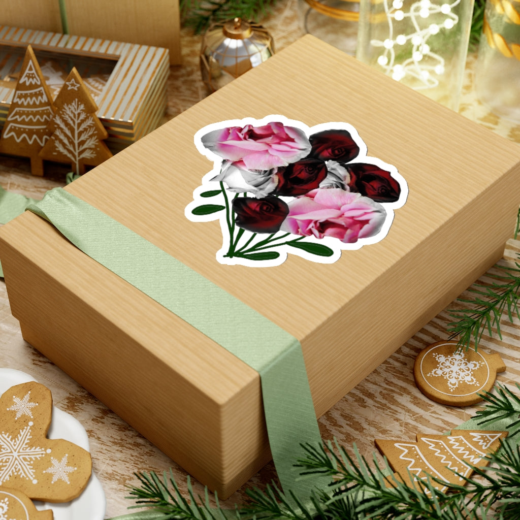 Pink and Red Roses Kiss-Cut Stickers