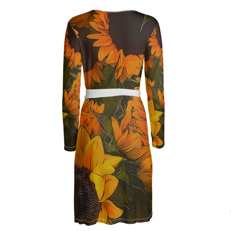 Sunflowers Wrap Dress