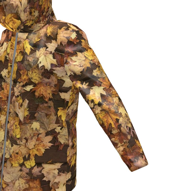 Late October Leaves Women's Hooded Rain Mac