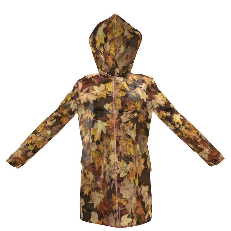 Late October Leaves Women's Hooded Rain Mac