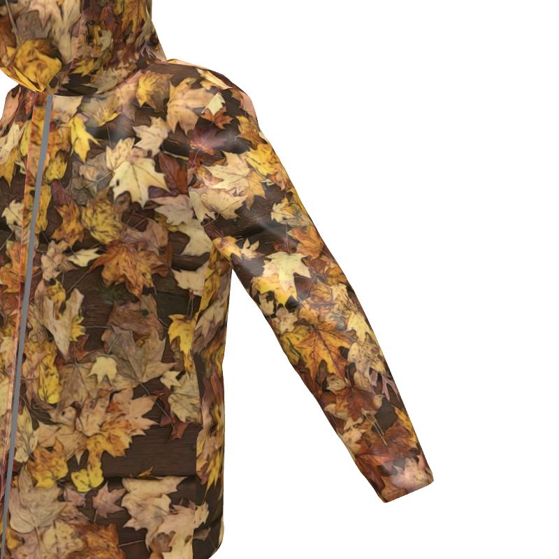 Late October Leaves Women's Hooded Rain Mac