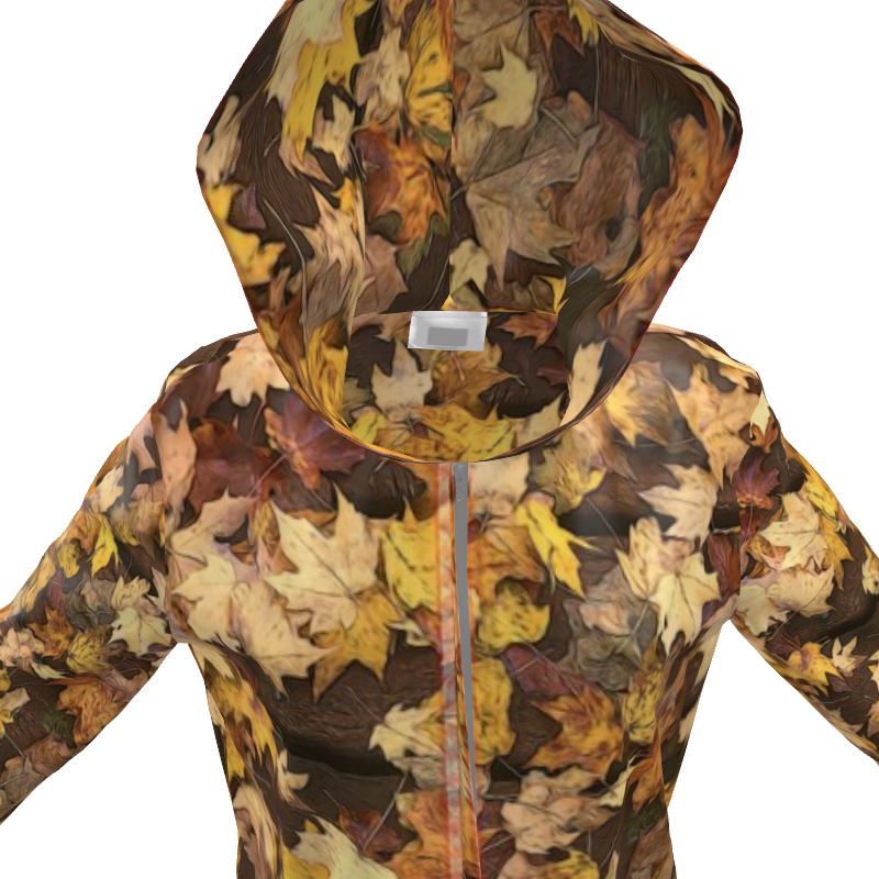 Late October Leaves Women's Hooded Rain Mac