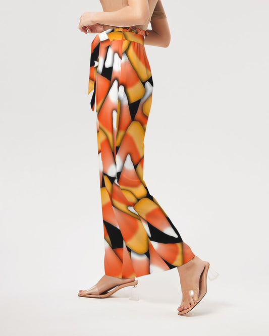 Candy Corn Pattern Women's High-Rise Wide Leg Pants