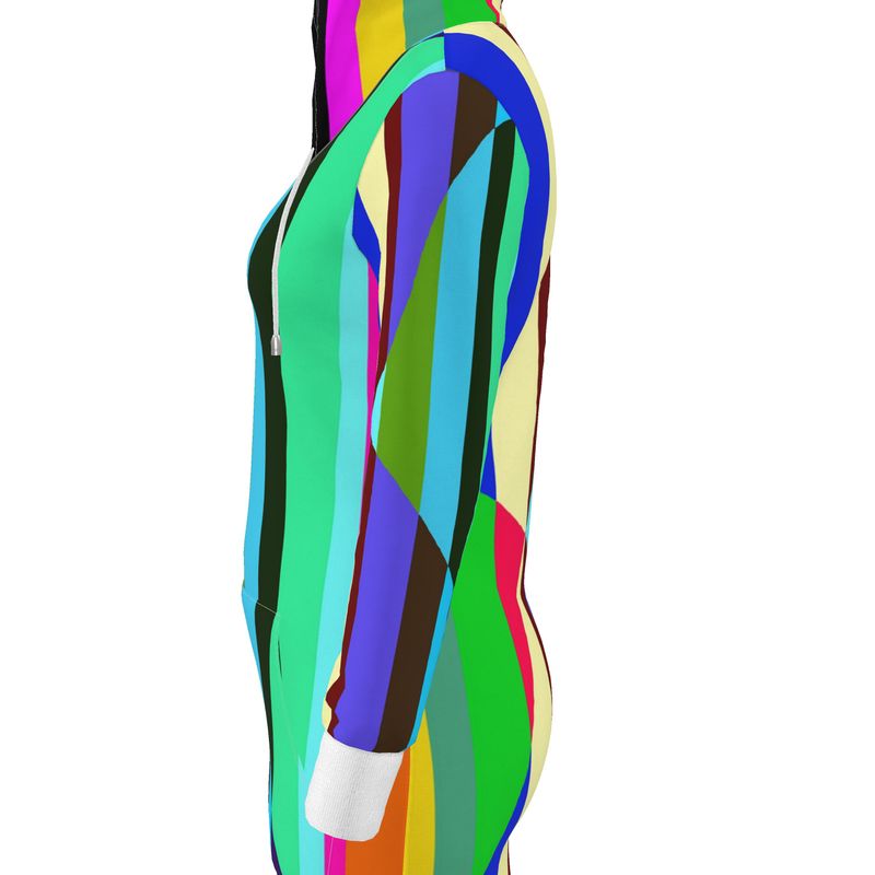Stripes Interrupted Hoodie Dress