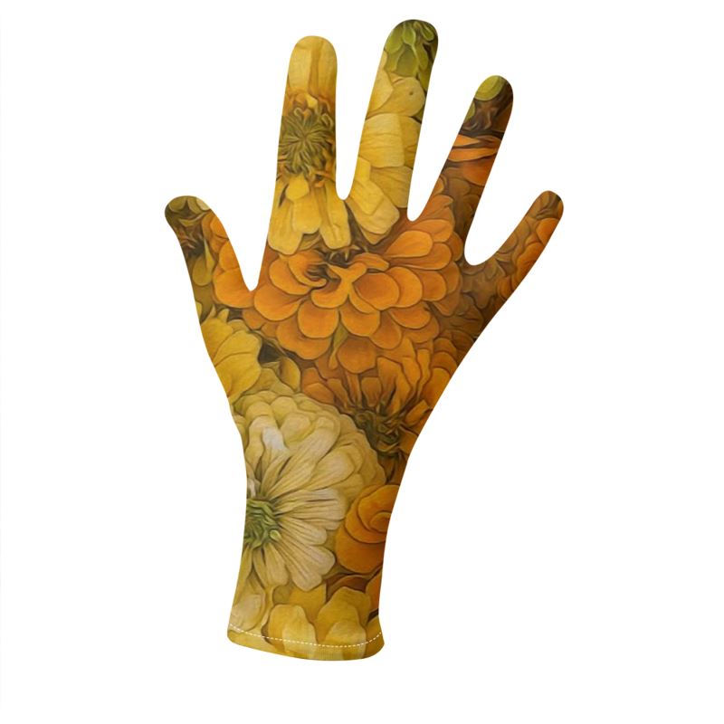 Yellow Zinnias Gloves