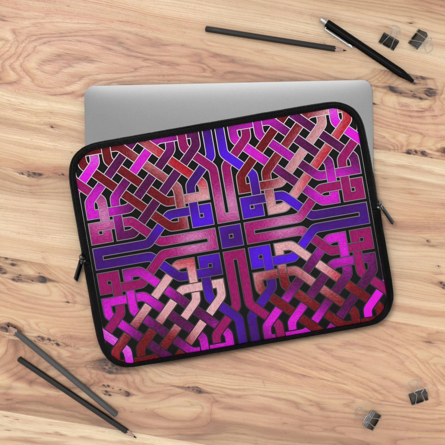 Pink Celtic Knot Square Laptop Sleeve