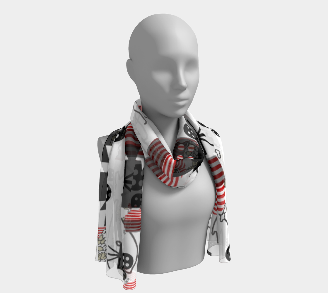 Movies and Popcorn Long Scarf
