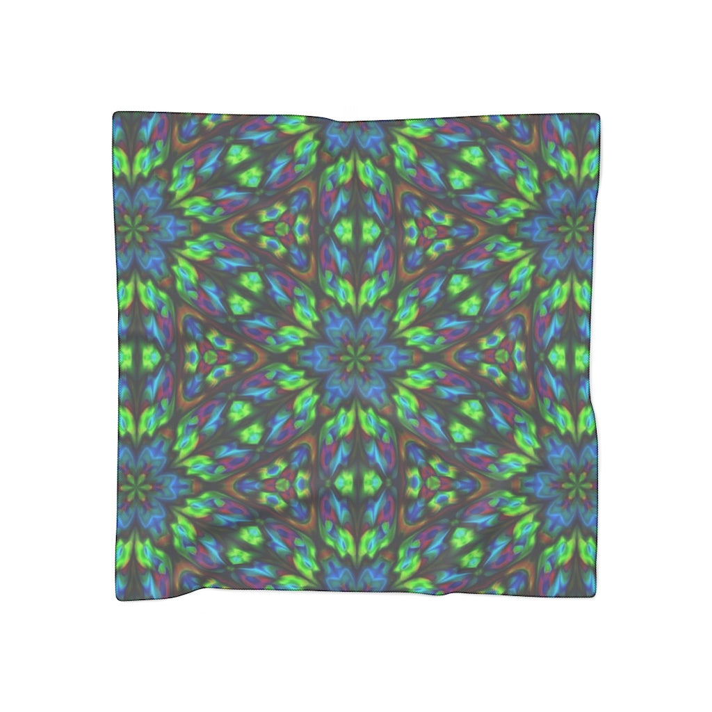 Blue and Green Kaleidoscope Poly Scarf