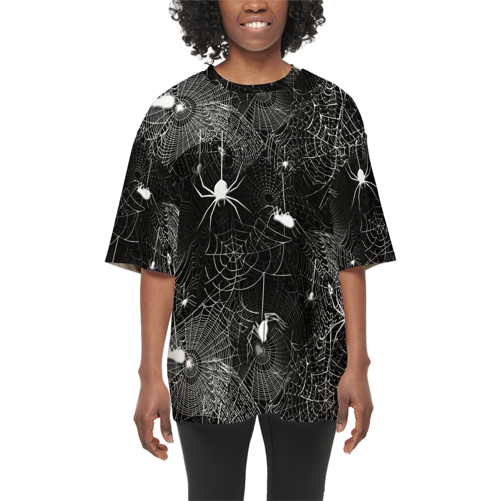 Spider Webs Women’s Oversized Short-Sleeve T-Shirt-Heavyweight 225g