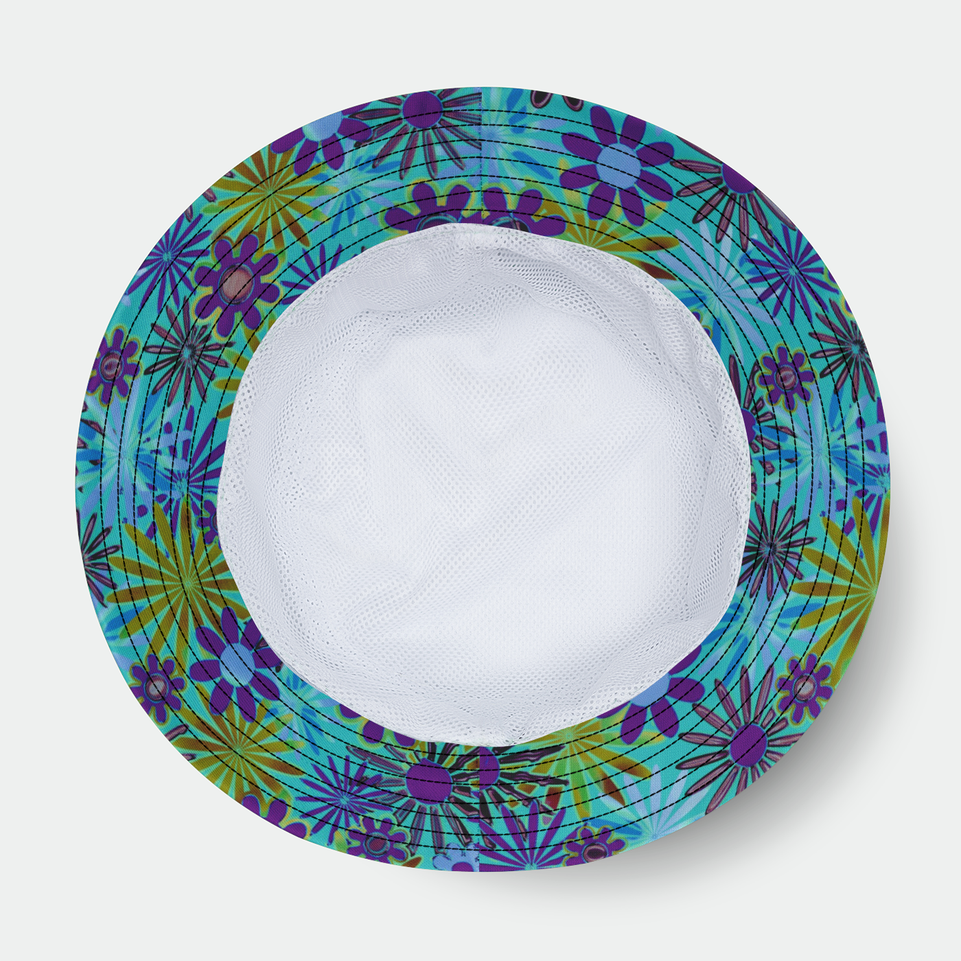 Purple and Green Daisies Bucket Hat