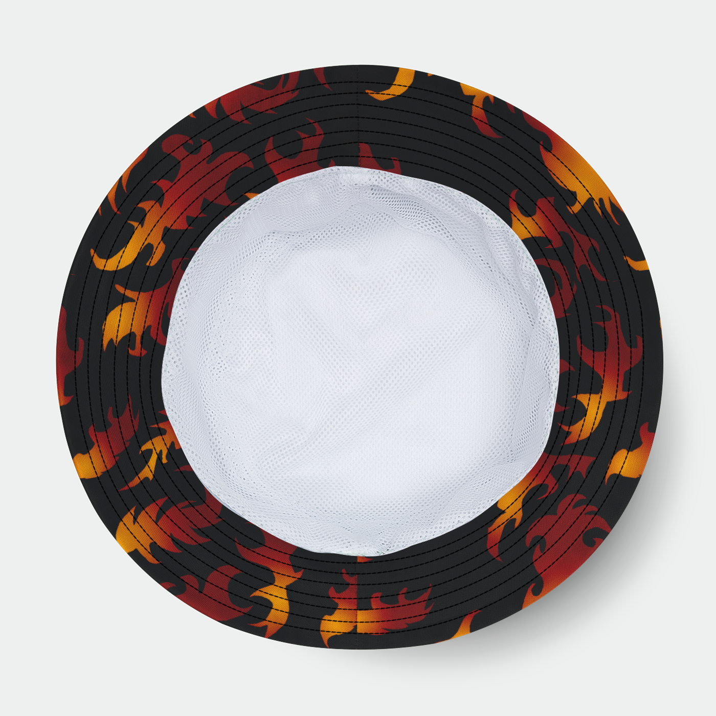 Abstract Flames Pattern Bucket Hat
