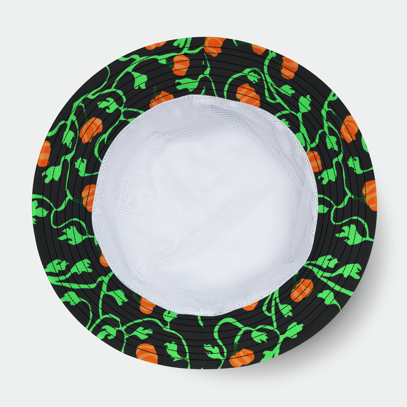 Pumpkin Vines On Black Bucket Hat
